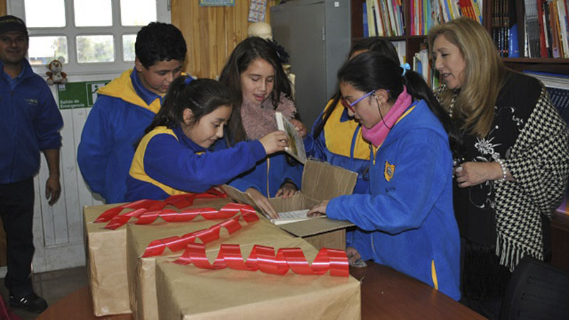 IP Virginio Gómez sede Chillán dona libros a Escuela Paul Harris