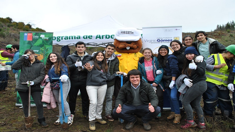 Estudiantes de la sede Chillán participaron en restauración ecológica en zona de Quirihue