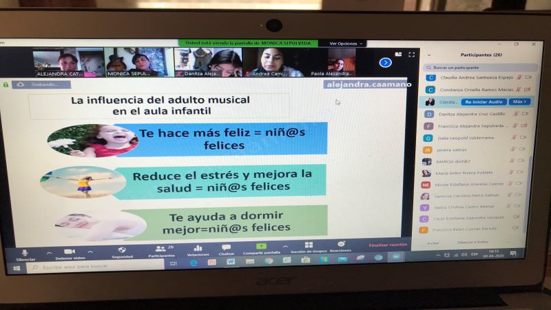 La música en la E. Parvularia fue tema central de charla-taller Online