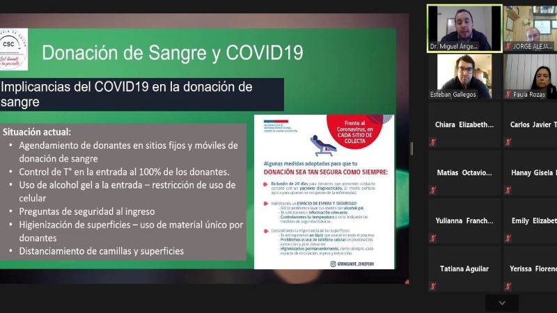 Charla abordó la donación de sangre en tiempos de pandemia