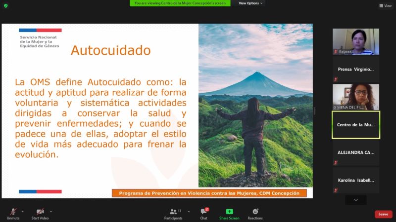 Centro de la Mujer Concepción realiza charla sobre autocuidado, autoestima y relaciones libres de violencia