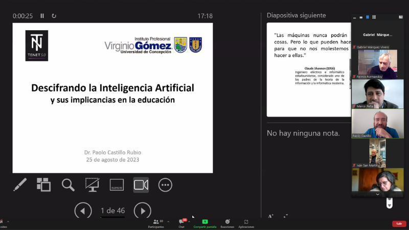 Charla sobre las implicancias de la inteligencia artificial abrió el Diplomado en docencia para la educación TP